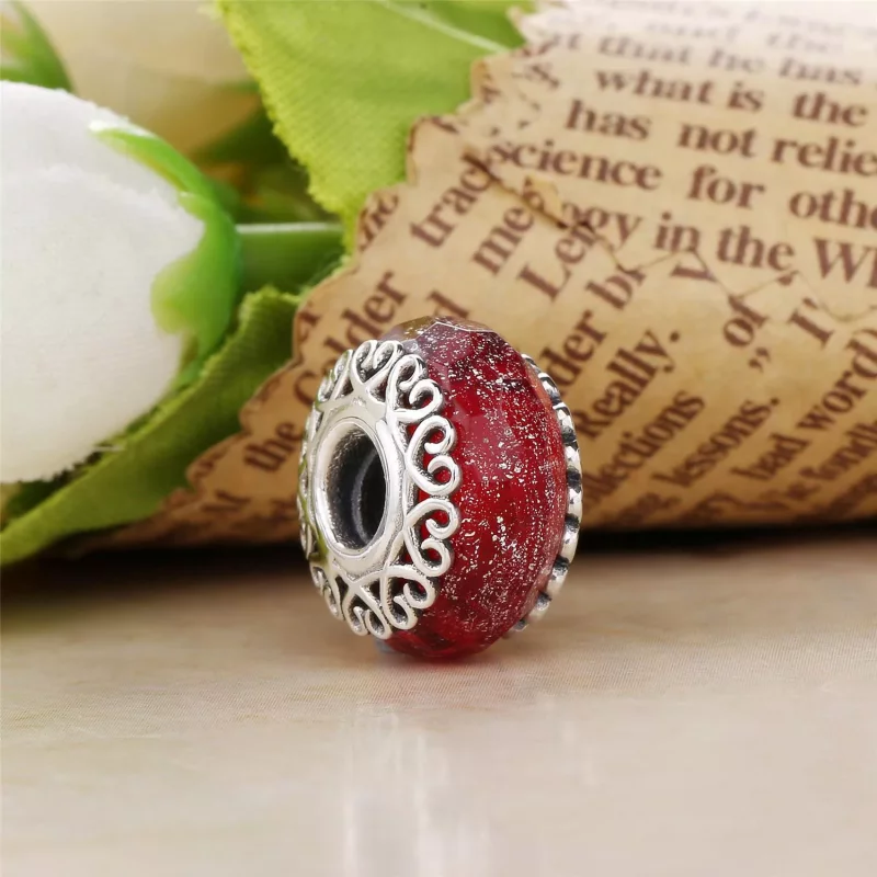 (imagen para) Charm cristal de Murano Blanco Iridiscente - PANDORA - Ver 5