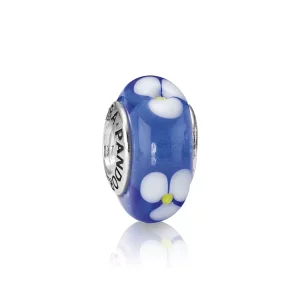 (imagen para) Charm cristal de Murano de Flores azules PANDORA