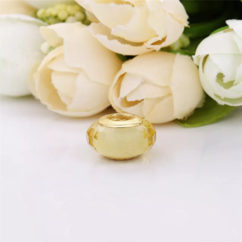 (imagen para) Charm cristal de Murano Dorado Facetado - PANDORA - Ver 3