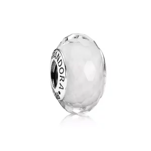 (imagen para) Charm Cristal de Murano Facetado Blanco - PANDORA