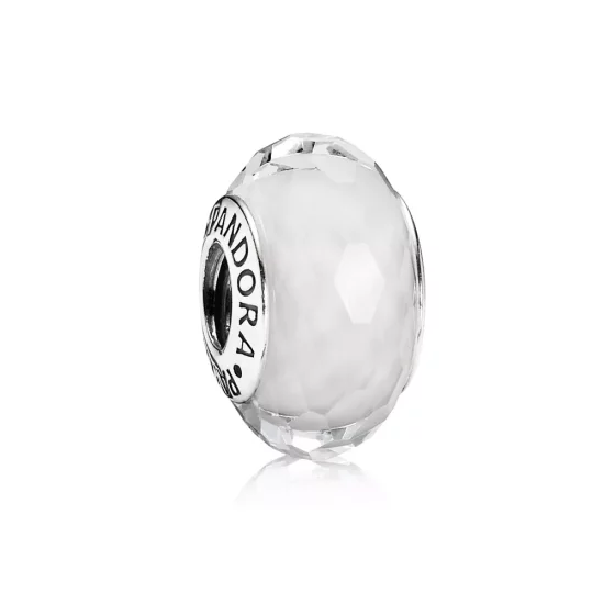 (imagen para) Charm Cristal de Murano Facetado Blanco - PANDORA