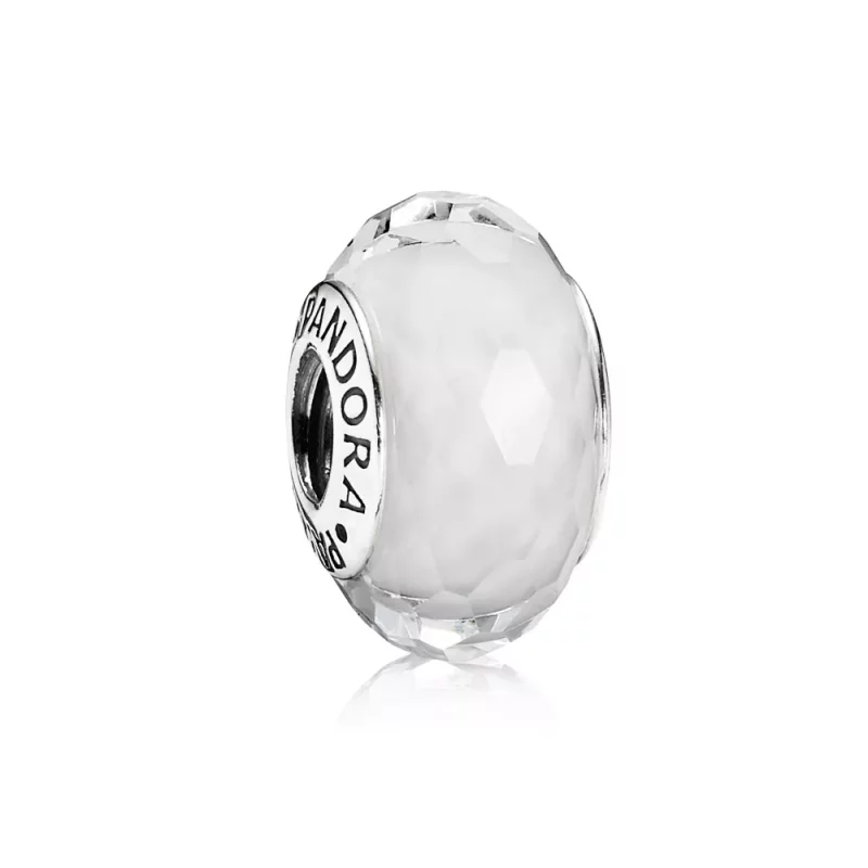 (imagen para) Charm Cristal de Murano Facetado Blanco - PANDORA
