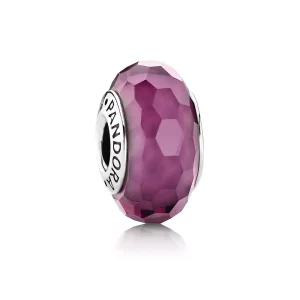 (imagen para) Charm Cristal de Murano Facetado Morado - PANDORA
