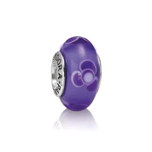 Charm Cristal de Murano Flor Morado - PANDORA (imagen para) Charm Cristal de Murano Flor Morado - PANDORA