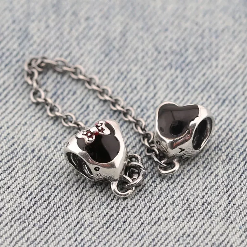 (imagen para) Charm Disney Mickey y Minnie Mouse cadena de seguridad PANDORA - Ver 2