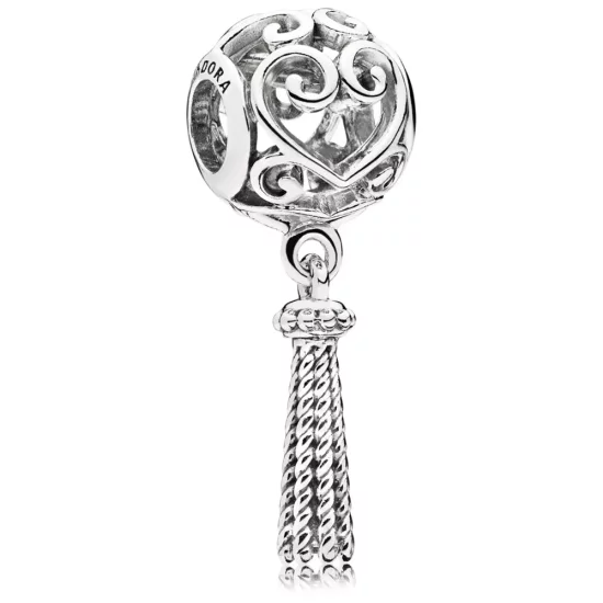 (imagen para) Charm en plata de ley Coraz&oacute;n Borla Encantada - PANDORA