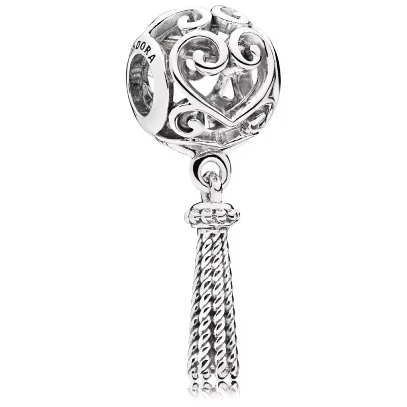 (imagen para) Charm en plata de ley Coraz&oacute;n Borla Encantada - PANDORA