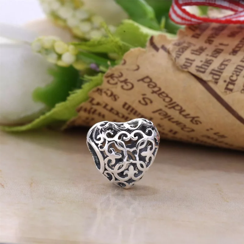 (imagen para) Charm en plata de ley Coraz&oacute;n calado PANDORA - Ver 2
