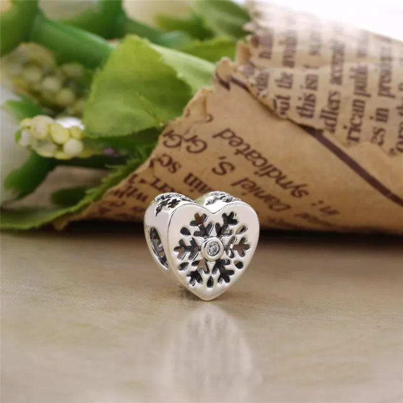 (imagen para) Charm en plata de ley Coraz&oacute;n Copo de Nieve - PANDORA - Ver 2