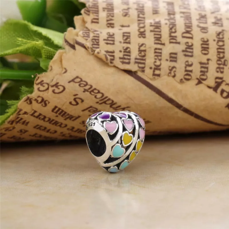 (imagen para) Charm en plata de ley Corazones Multicolor - PANDORA - Ver 3