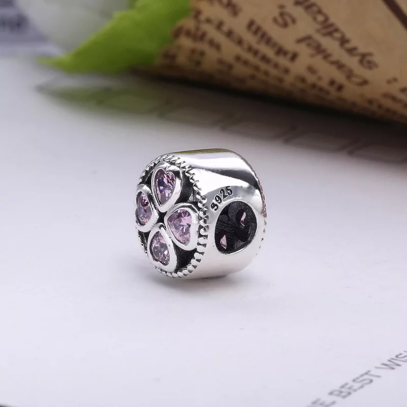(imagen para) Charm en plata de ley Corazones tr&eacute;bol PANDORA - Ver 3