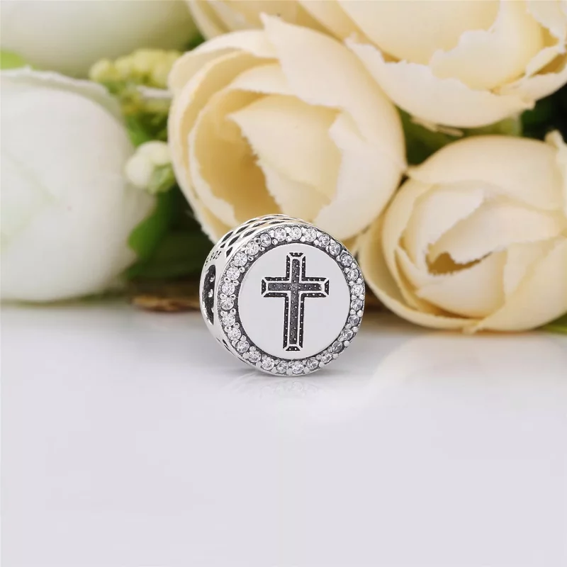 (imagen para) Charm en plata de ley Cruz de fe PANDORA - Ver 2