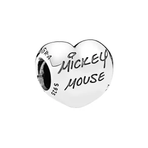 (imagen para) Charm en plata de ley Disny, Firma de Mickey Mouse PANDORA