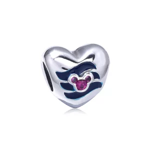 (imagen para) Charm en plata de ley Disny, Mickey Coraz&oacute;n PANDORA
