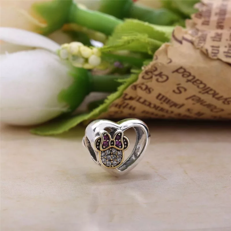 (imagen para) Charm en plata de ley Disny, Mickey y Minnie PANDORA - Ver 2