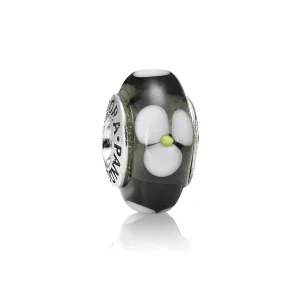 (imagen para) Charm en plata de ley Flor negra PANDORA