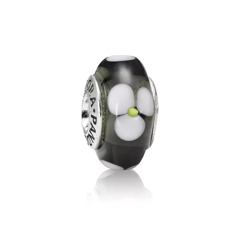 (imagen para) Charm en plata de ley Flor negra PANDORA