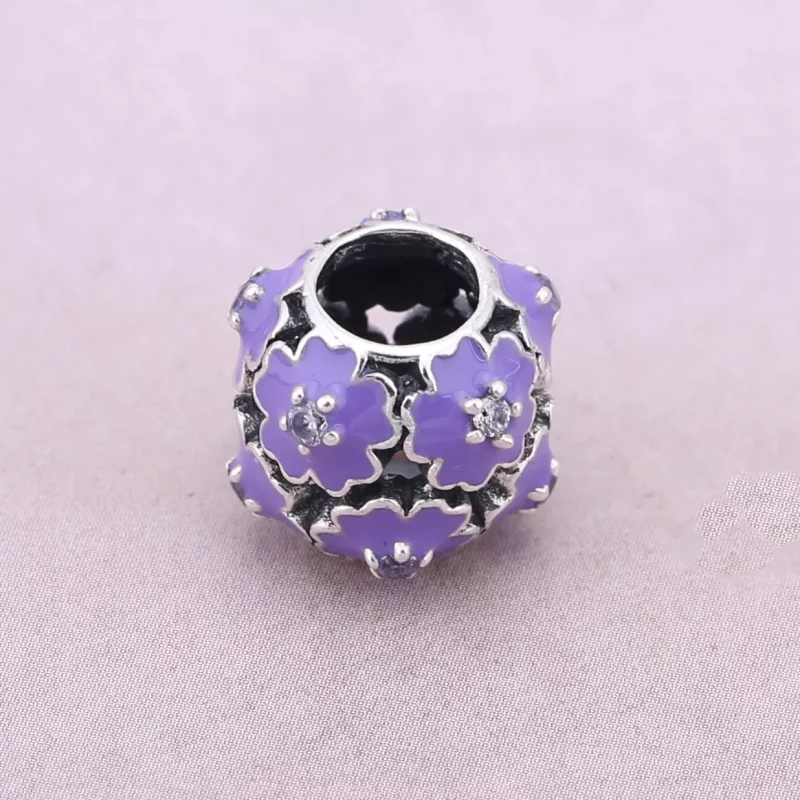 (imagen para) Charm en plata de ley Flor Purpura PANDORA - Ver 2