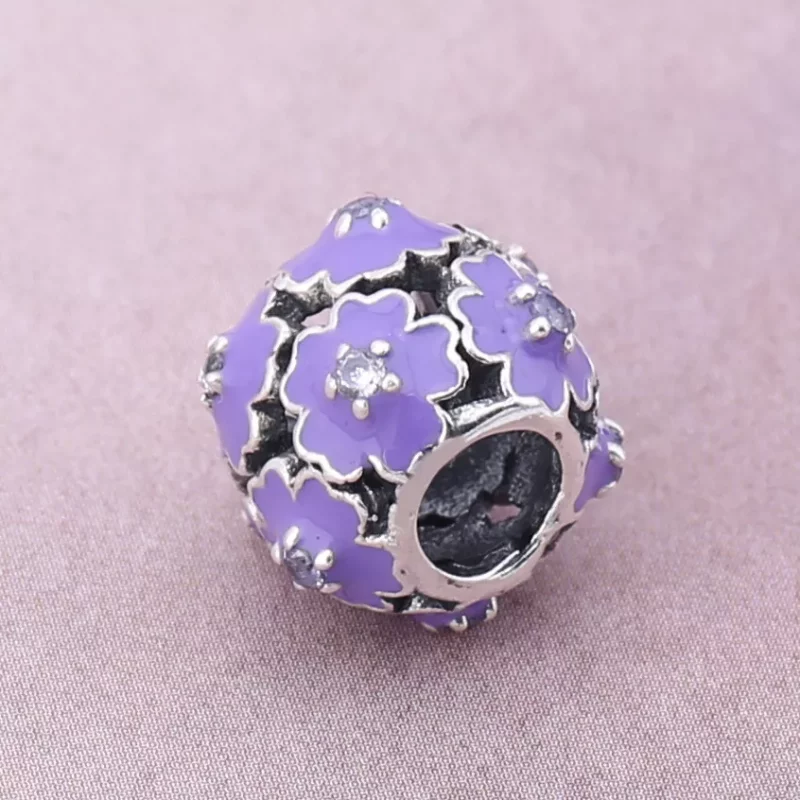 (imagen para) Charm en plata de ley Flor Purpura PANDORA - Ver 3