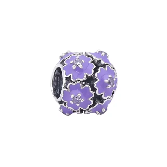 (imagen para) Charm en plata de ley Flor Purpura PANDORA