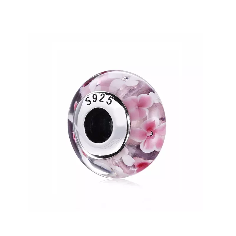 (imagen para) Charm en plata de ley Flor rosa PANDORA
