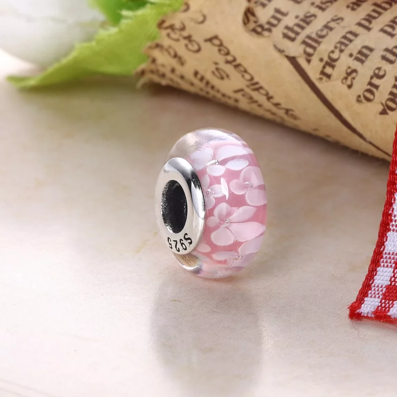 (imagen para) Charm en plata de ley Flor rosa PANDORA - Ver 2