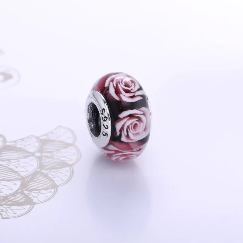 (imagen para) Charm en plata de ley Flor rosa PANDORA - Ver 2