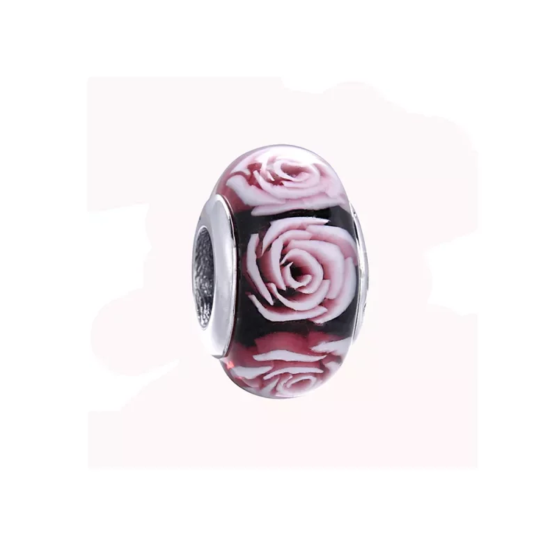 (imagen para) Charm en plata de ley Flor rosa PANDORA