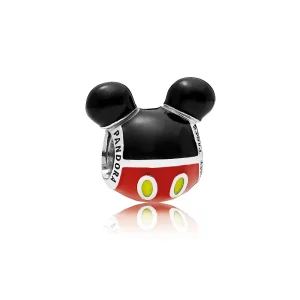 (imagen para) Charm en plata de ley Icono de silueta de Mickey Mouse PANDORA