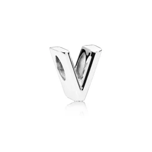 Charm en plata de ley Letra V - PANDORA (imagen para) Charm en plata de ley Letra V - PANDORA