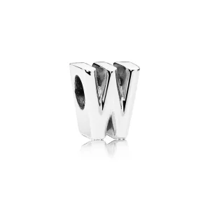 Charm en plata de ley Letra W - PANDORA (imagen para) Charm en plata de ley Letra W - PANDORA