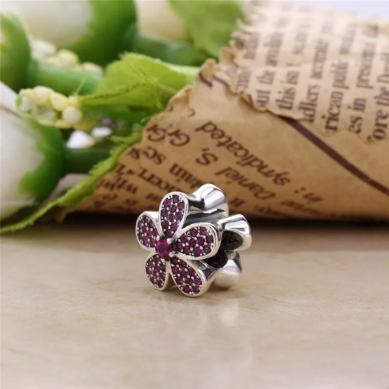 (imagen para) Charm en plata de ley Margarita deslumbrante p&uacute;rpura PANDORA - Ver 3