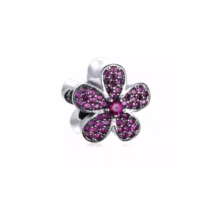 Charm en plata de ley Margarita deslumbrante púrpura PANDORA (imagen para) Charm en plata de ley Margarita deslumbrante púrpura PANDORA