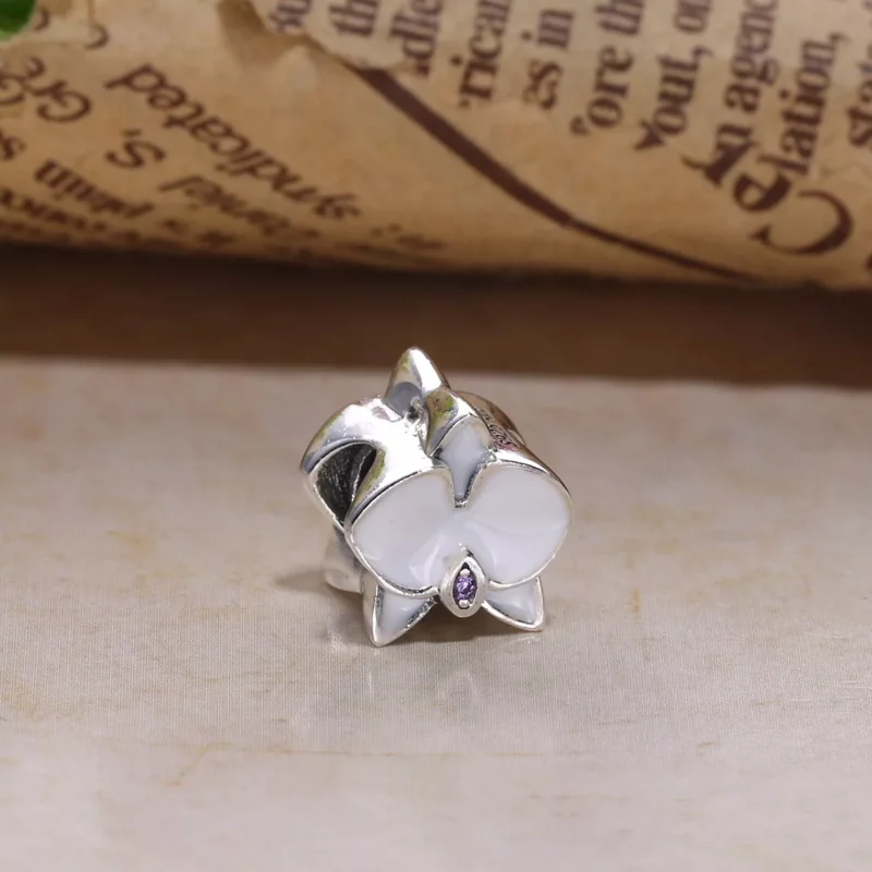 (imagen para) Charm en plata de ley Orqu&iacute;dea Blanca - PANDORA - Ver 2