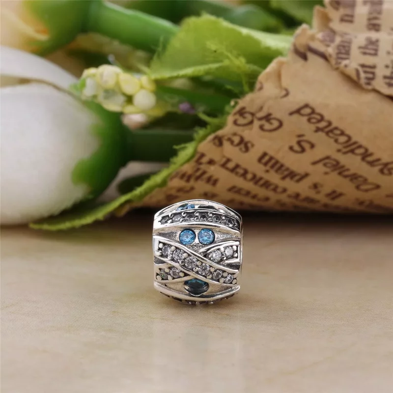 (imagen para) Charm en plata de ley Piedra azul PANDORA - Ver 2