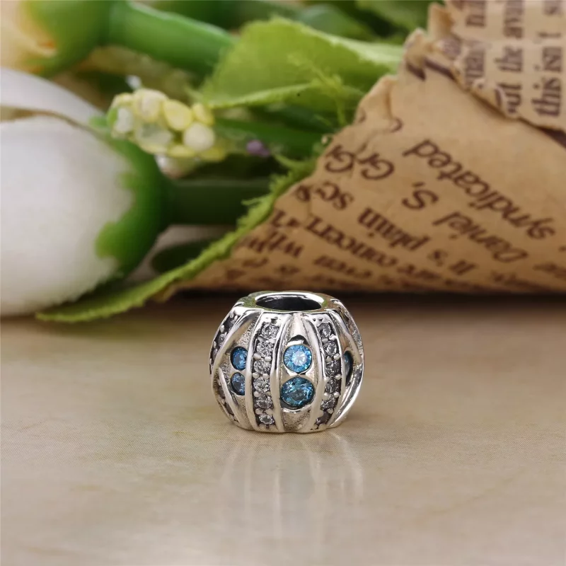 (imagen para) Charm en plata de ley Piedra azul PANDORA - Ver 3