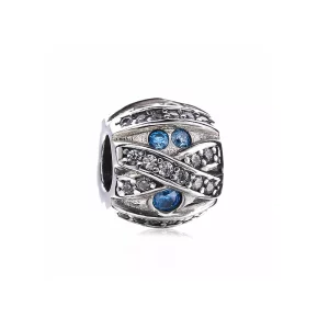 Charm en plata de ley Piedra azul PANDORA (imagen para) Charm en plata de ley Piedra azul PANDORA