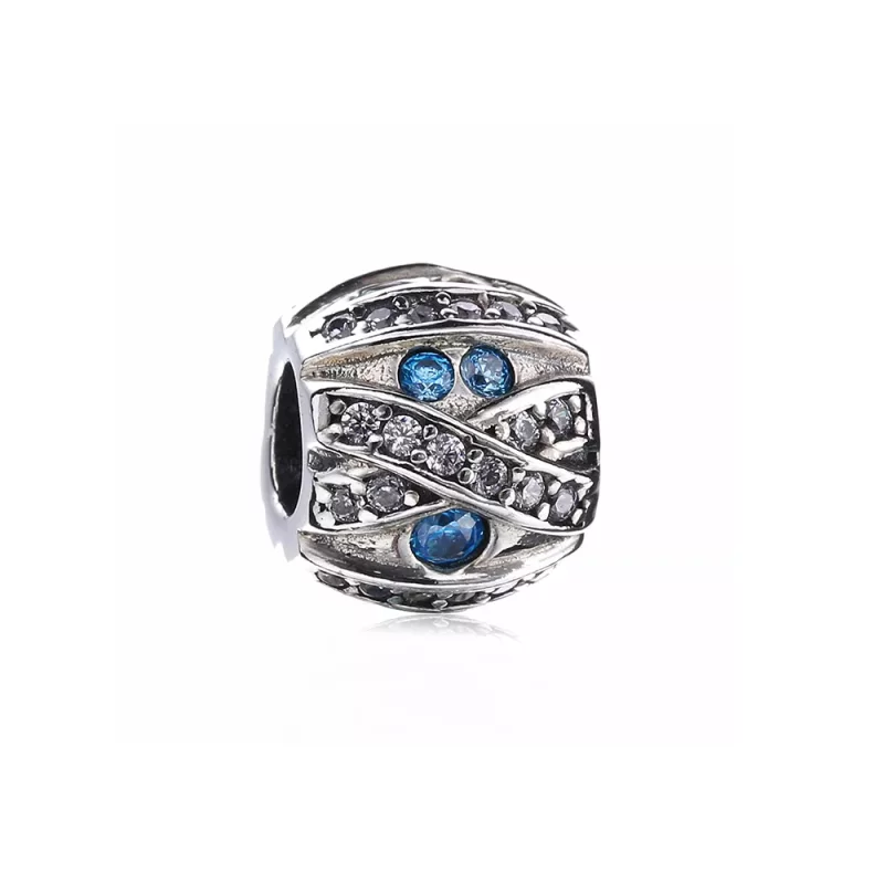 (imagen para) Charm en plata de ley Piedra azul PANDORA