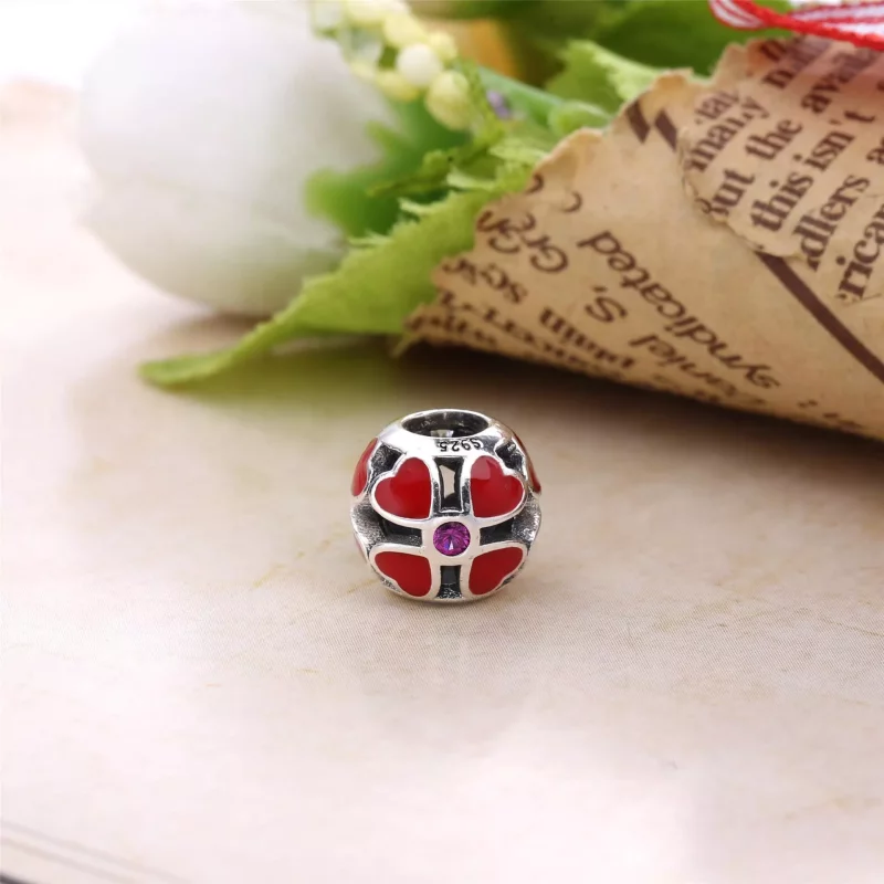 (imagen para) Charm en plata de ley Tr&eacute;bol rojo PANDORA - Ver 3