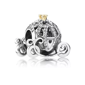 (imagen para) Charm en plata de ley y oro Carroza de Cenicienta - PANDORA