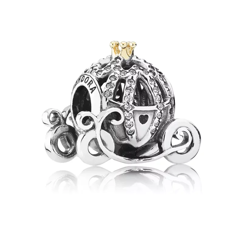 (imagen para) Charm en plata de ley y oro Carroza de Cenicienta - PANDORA