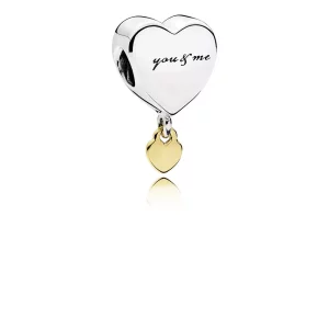 Charm en plata de ley y oro Dos Corazones - PANDORA (imagen para) Charm en plata de ley y oro Dos Corazones - PANDORA