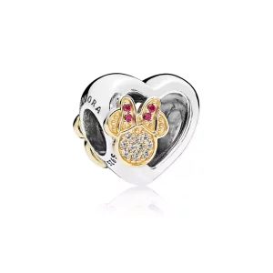 (imagen para) Charm en plata de ley y oro Iconos de Amor de Mickey & Minnie - PANDORA