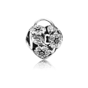 Charm Openwork Candado de Corazón Floral - PANDORA (imagen para) Charm Openwork Candado de Corazón Floral - PANDORA