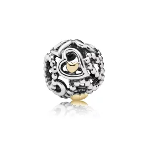 (imagen para) Charm PANDORA Calado Corazones Openwork Two-tone 791372