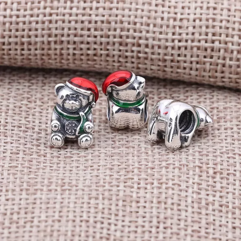 (imagen para) Charm Oso de peluche de Navidad PANDORA - Ver 2