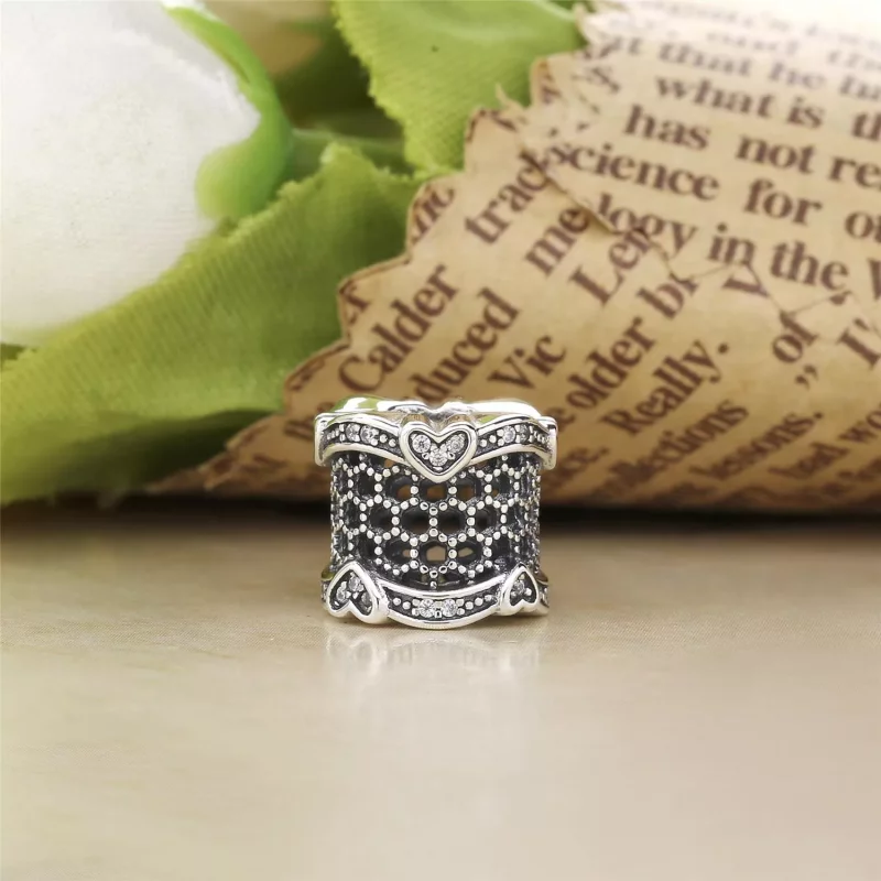 (imagen para) Charm PANDORA en plata de ley Encaje de Amor - Ver 2