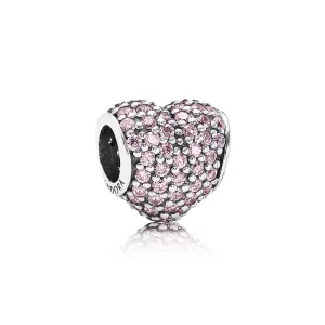 Charm Pavé corazones rosas - PANDORA (imagen para) Charm Pavé corazones rosas - PANDORA