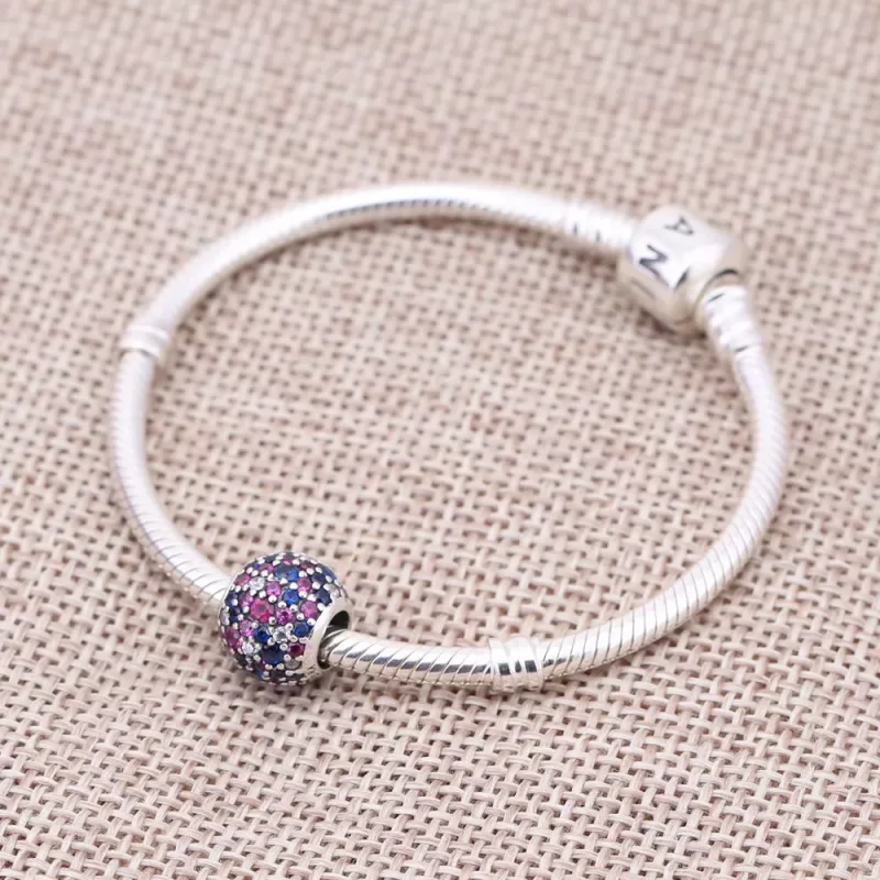 (imagen para) Charm Pav&eacute; morado y rosa - PANDORA - Ver 2