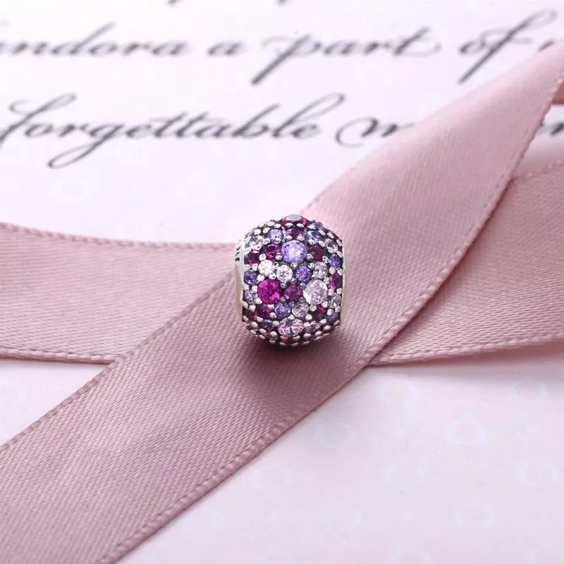 (imagen para) Charm Pav&eacute; morado y rosa - PANDORA - Ver 3